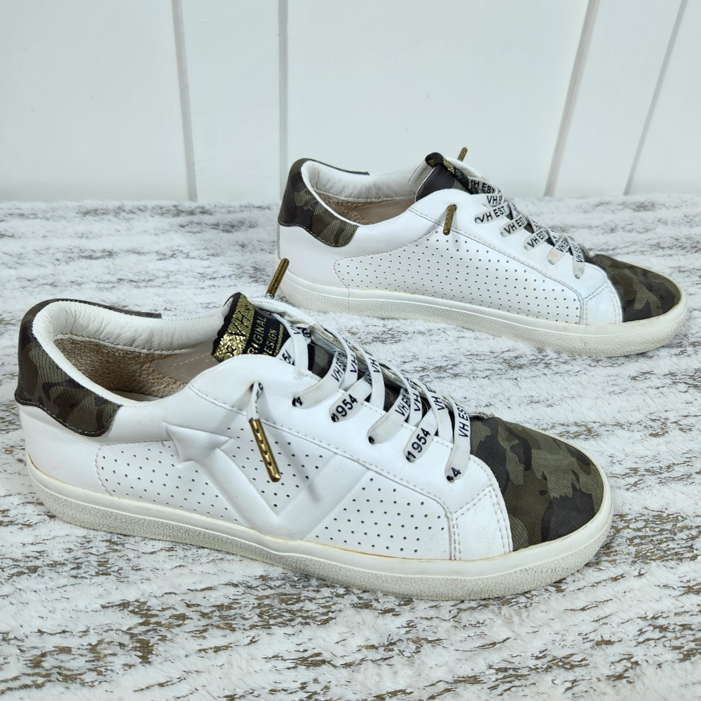 Vintage Havana "Kiki" White Camouflage Low Top Sneakers Shoes | Women's Size 7.5 - Picture 9 of 12